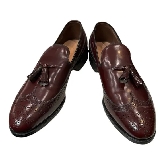 New Allen Edmonds Berwick Burgundy LeatherTassel Loafers Dress Shoes 7.5