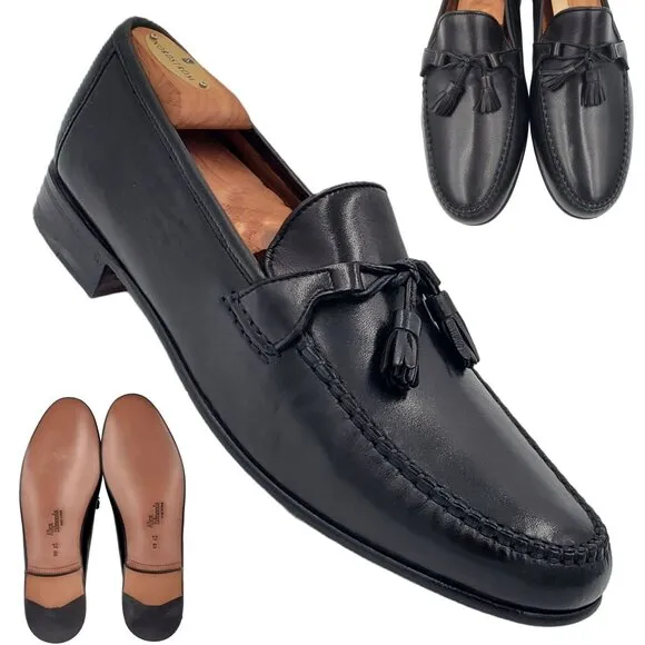 NEW Allen Edmonds Italy Dress Shoes Mens 12B Butter Soft Black Leather Loafers