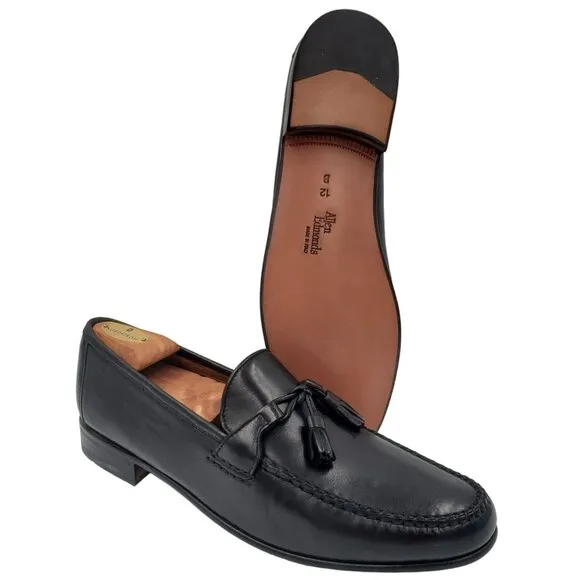 NEW Allen Edmonds Italy Dress Shoes Mens 12B Butter Soft Black Leather Loafers