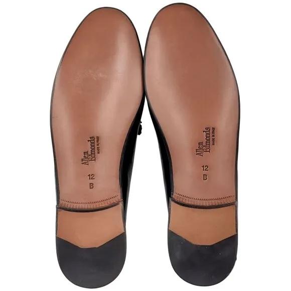 NEW Allen Edmonds Italy Dress Shoes Mens 12B Butter Soft Black Leather Loafers