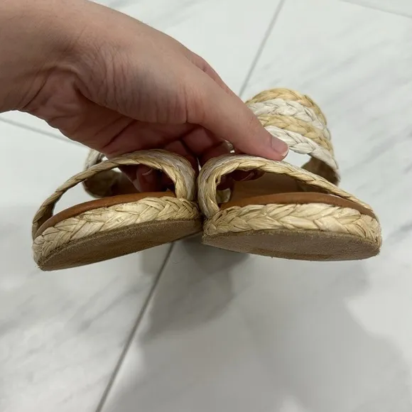 NEW! André Assous Nolita Raffia Wedge Slide Sandal - Size 40