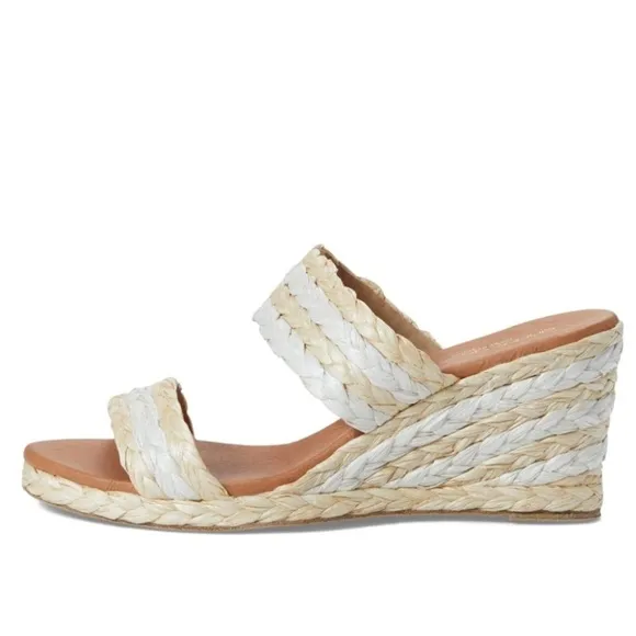 NEW! André Assous Nolita Raffia Wedge Slide Sandal - Size 40