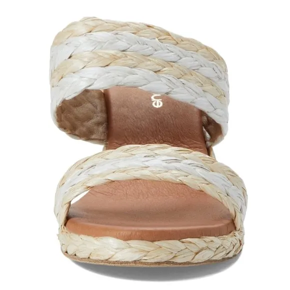 NEW! André Assous Nolita Raffia Wedge Slide Sandal - Size 40