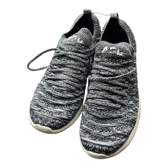 New! APL TechLoom Wave Hybrid Black Pristine Melange 3D Stretch Running Shoes