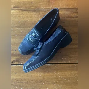 New Ara Rachel Blue Kiltie Loafers Shoes Patent Leather Suede Croc Uk 5 US 7.5