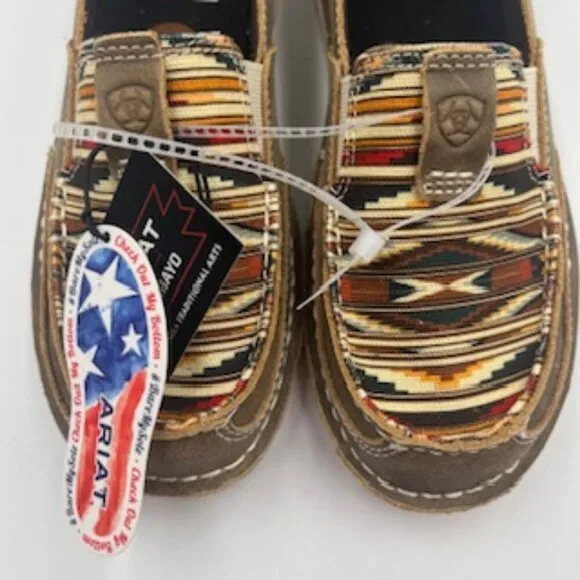 NEW Ariat Cruisers Brown Bomber Chimayo Leather Women’s Slip On Shoes Size 6.5