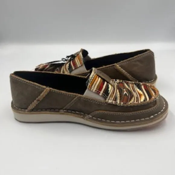 NEW Ariat Cruisers Brown Bomber Chimayo Leather Women’s Slip On Shoes Size 6.5