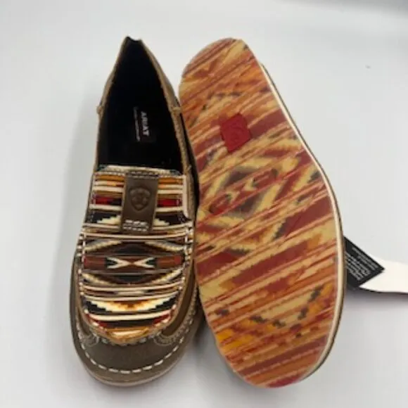 NEW Ariat Cruisers Brown Bomber Chimayo Leather Women’s Slip On Shoes Size 6.5