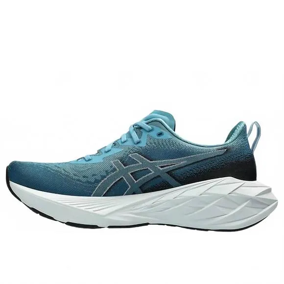 NEW ASICS men's novablast 4 running shoes - wide width in blue teal/evening teal