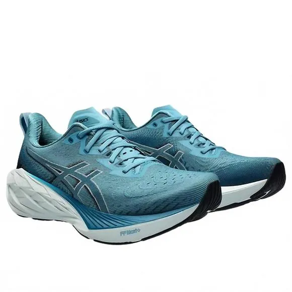 NEW ASICS men's novablast 4 running shoes - wide width in blue teal/evening teal
