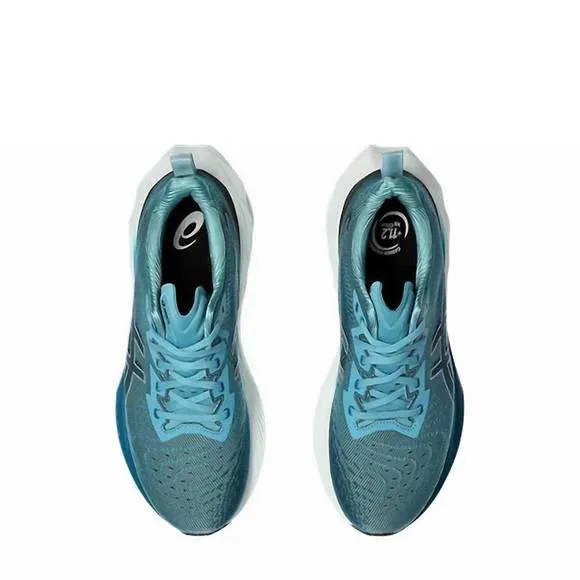 NEW ASICS men's novablast 4 running shoes - wide width in blue teal/evening teal
