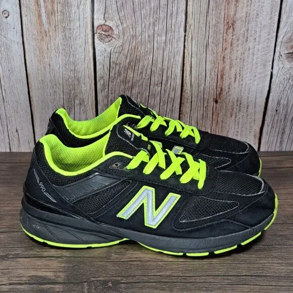 New Balance 990v5 Black Hi Lite GS Kids Sneaker &quot;Made in USA&quot; Boys Size 5.5