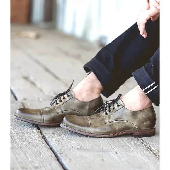 NEW BEDSTU men's genoa leather shoes in taupe rustic