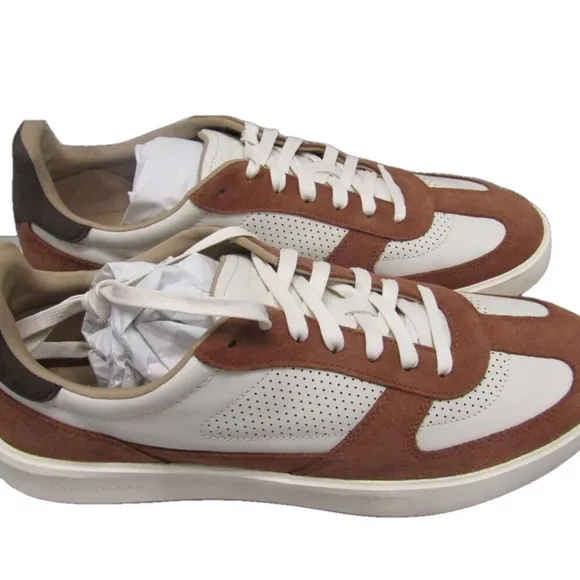 NEW COLE HAAN US 12 Grand Crosscourt Modern Turf Sneaker, British Tan/Ivory