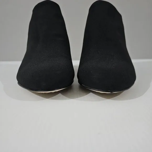 NEW Donald Pliner Tanah Bootie Wedge Shootie Black Stretch Crepe Elastic Size 9