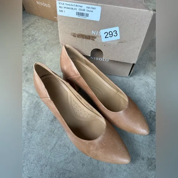 NEW IN BOX Nisolo Fiorela Go-To Mid Heel in Caramel