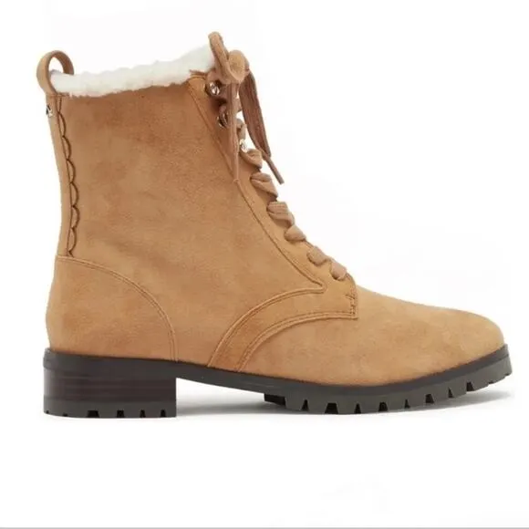 NEW Kate Spade Brown Raegan Faux Shearling Size 8 Lined Boots Booties s2.16