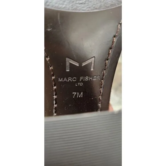 NEW Marc Fisher LTD Meyana Over the Knee Dark Brown Suede Heeled Boots Sz 7M