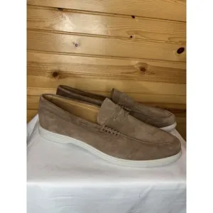 NEW MENS 11.5 PETER MILLAR EXCURSIONIST PENNY LOAFER Light Brown Suede $250 New