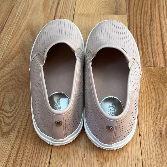 New Michael Kors Soft Pink 9.5 Boerum Double Gore Lasered Leather slip on shoes