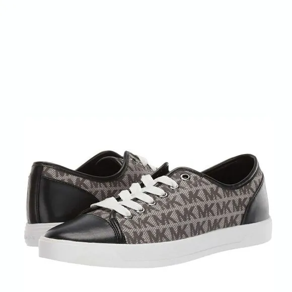New! MICHAEL KORS Women's MK Logo City Sneakers Shoes Laceup Size 7.5 Graphite