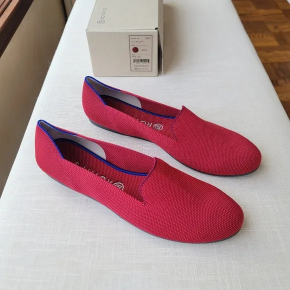 New! Rothy's Sz 11.5 Dark Red Loafers Womens Shoes Flats in Box Rothys