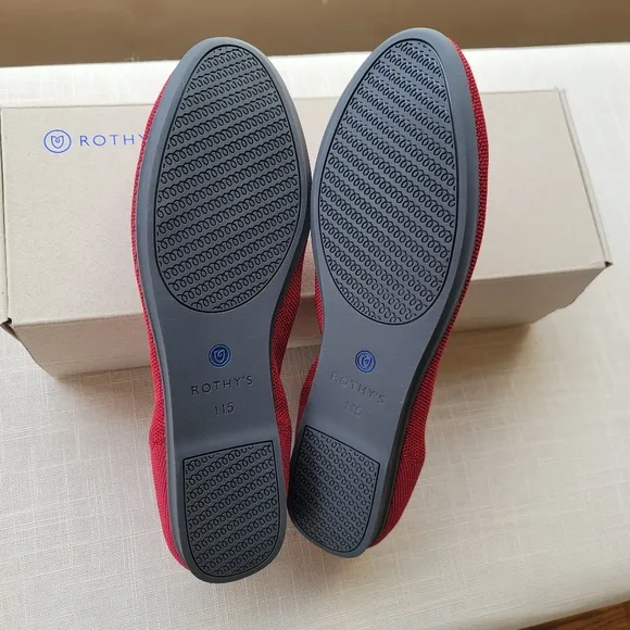 New! Rothy's Sz 11.5 Dark Red Loafers Womens Shoes Flats in Box Rothys