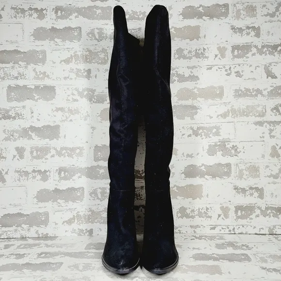 New Seychelles Paradise City Faux Suede Black Over the Knee Boot A289