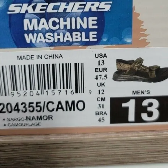 NEW Skechers Sargo Camo Sandals Men's Size‎ 13 Relaxed Fit Strap Comfort Slides