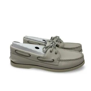 New Sperry Authentic Original Ice white Leathef Boat Shoe sz 9