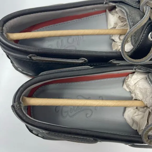 New SPERRY Gold Cup Men Gray Leather Boat Shoes Size 8.5