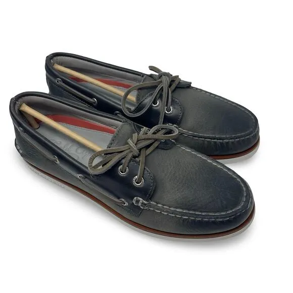 New SPERRY Gold Cup Men Gray Leather Boat Shoes Size 8.5