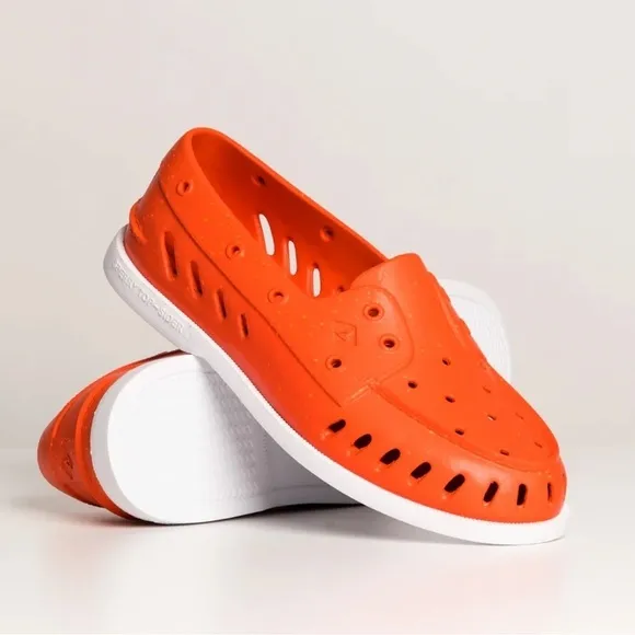 NEW Sperry Men’s Authentic Original Float Speckle Boat Shoes in Orange