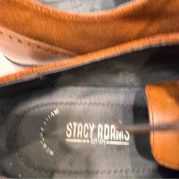 NEW STACY ADAMS Men’s Wingtip Oxfords Shoes Brown Leather Size 10 M