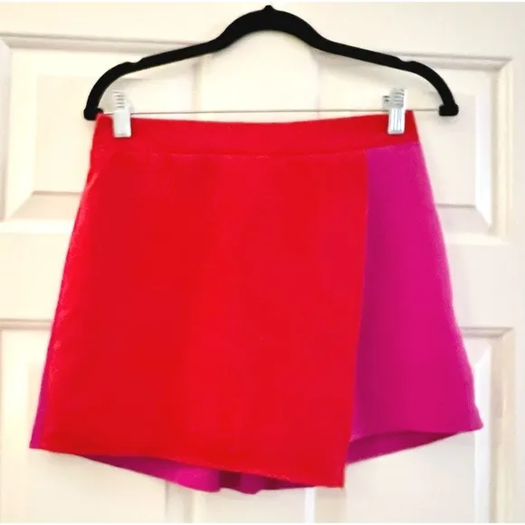NEW! TCEC Orange/Red &amp;Pink Asymmetric Hem Skort with Back Elastic!