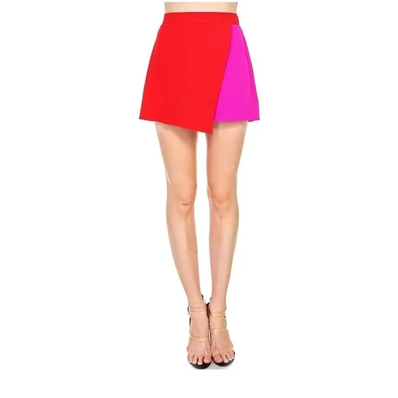 NEW! TCEC Orange/Red &amp;Pink Asymmetric Hem Skort with Back Elastic!