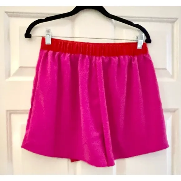 NEW! TCEC Orange/Red &amp;Pink Asymmetric Hem Skort with Back Elastic!