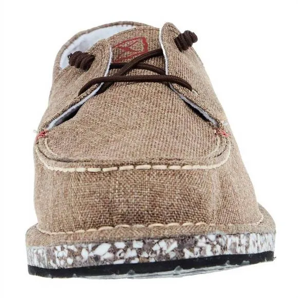 NEW TWISTED X men's circular project™ linen boat shoe in brown