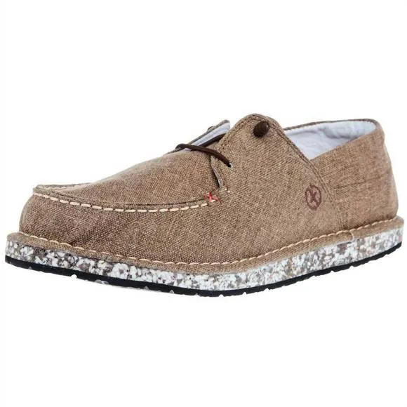 NEW TWISTED X men's circular project™ linen boat shoe in brown