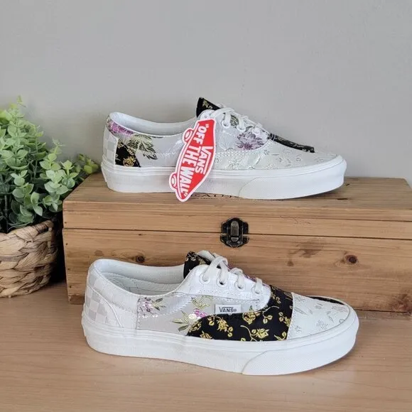 NEW Vans Era Brocade Patchwork Satin Floral Low Top Lace Up Sneakers Shoes 6