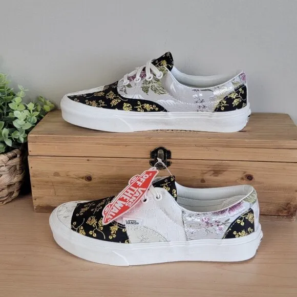 NEW Vans Era Brocade Patchwork Satin Floral Low Top Lace Up Sneakers Shoes 6