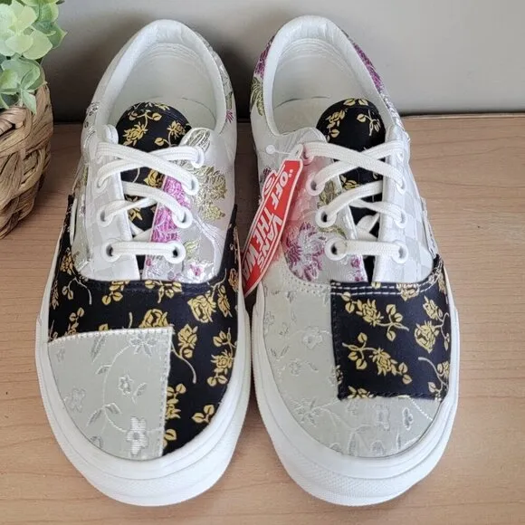 NEW Vans Era Brocade Patchwork Satin Floral Low Top Lace Up Sneakers Shoes 6