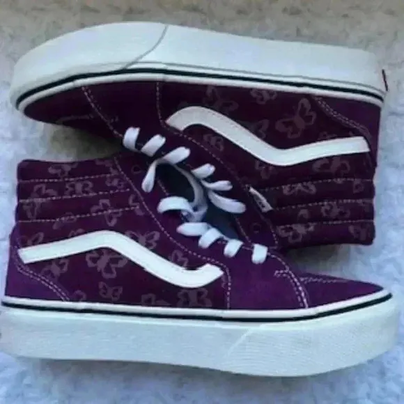 NEW Vans Filmore Hi Top Platform Purple Butterfly Sneakers Missy Shoes Sz 5 NWT