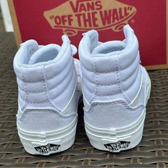 New Vans Filmore High Top Sneakers, Canvas White, Kids, Youth Shoes
