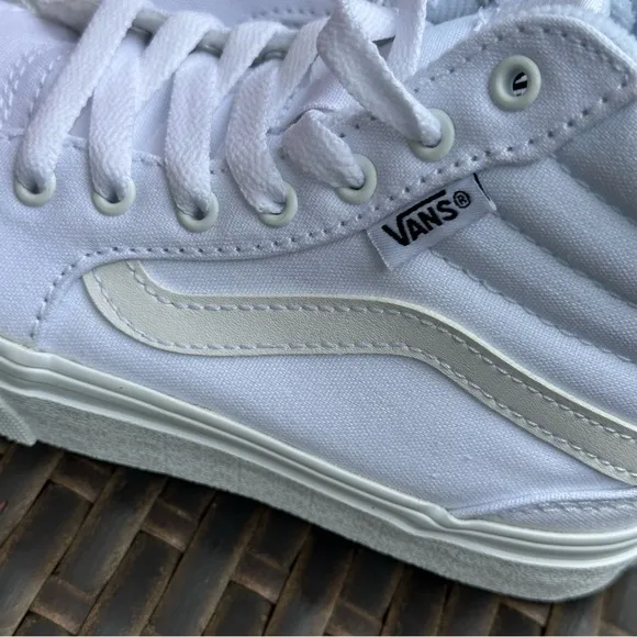 New Vans Filmore High Top Sneakers, Canvas White, Kids, Youth Shoes