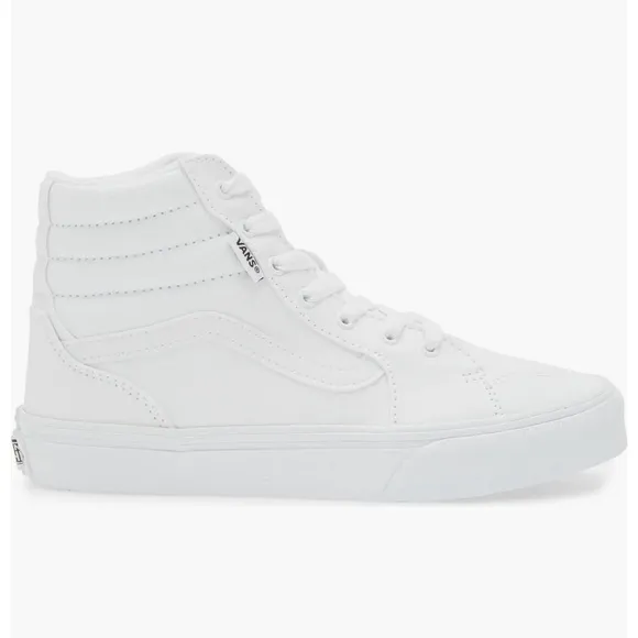 New Vans Filmore High Top Sneakers, Canvas White, Kids, Youth Shoes