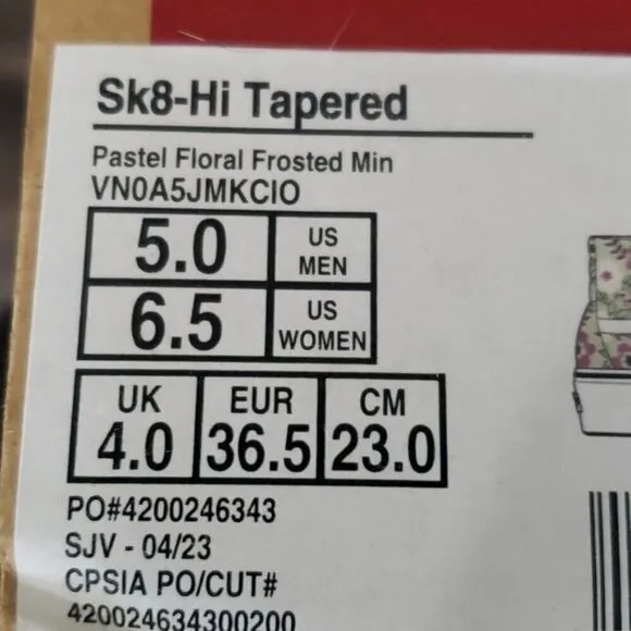 New Vans Sk8 Hi White Pastel Floral Platform Sneakers Fairy Festival Girly Shoes