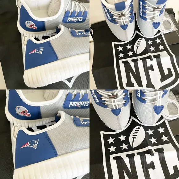 NFL Fanatics New England Patriots Athletic Fiber Optic Light Up Men’s Shoes 7.5