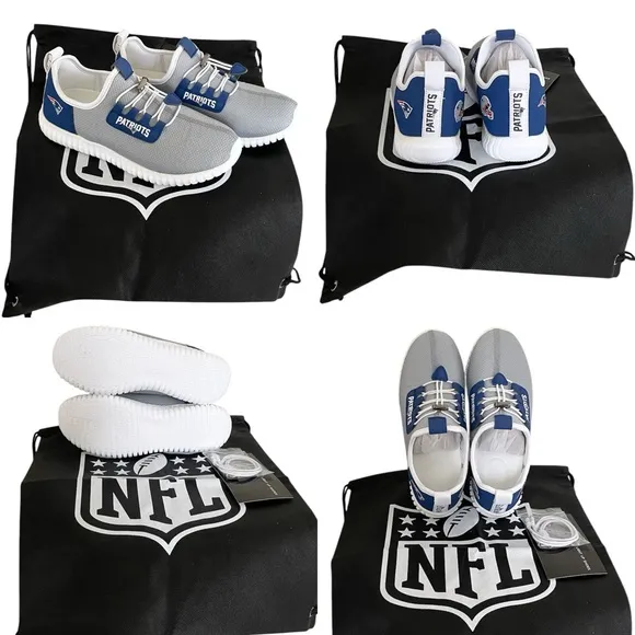 NFL Fanatics New England Patriots Athletic Fiber Optic Light Up Men’s Shoes 7.5