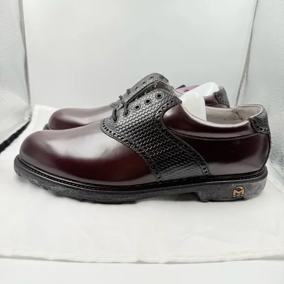 NIB Florsheim Magneforce Black (Wine) Brown Spikeless Golf OrthoLite Shoes Sz 11